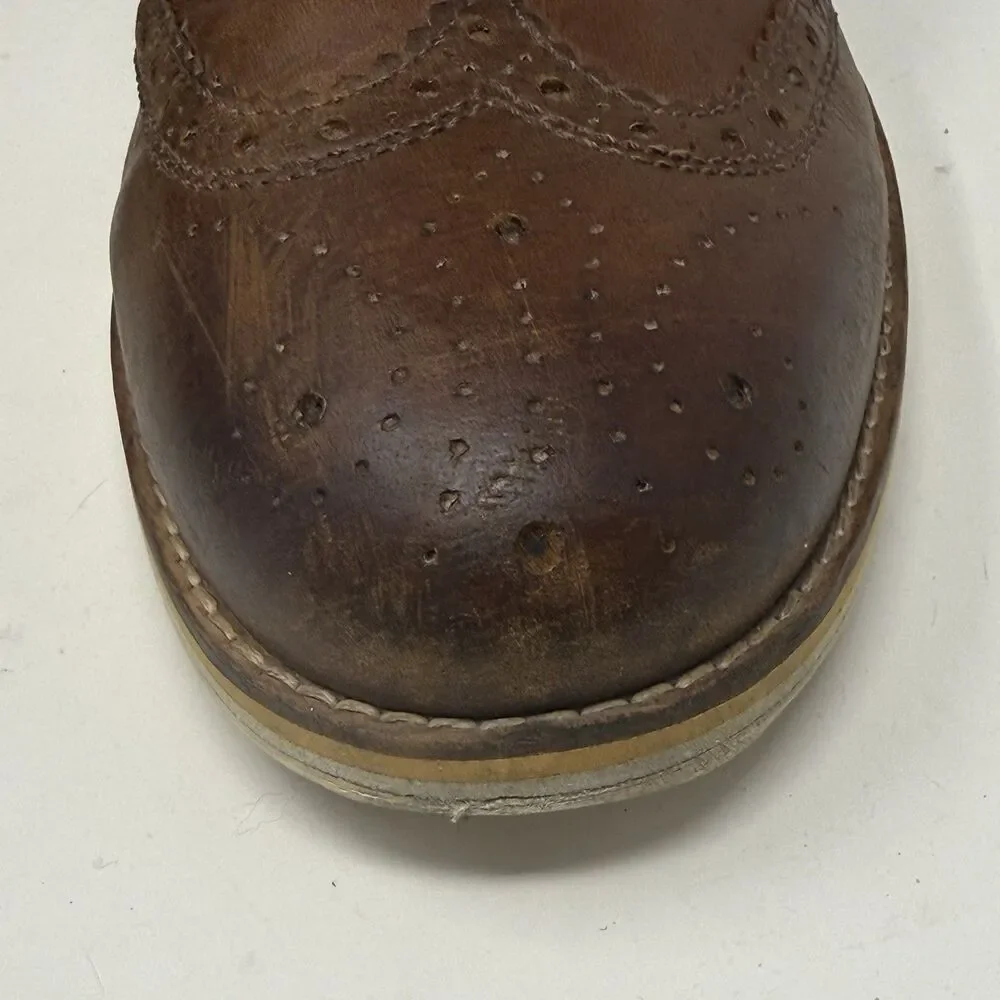 Crevo Boardwalk Chukka Boots Mens 13 Brown Leather Lace Up Hipster City Preppy